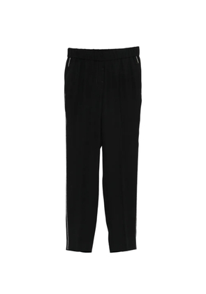 Peserico side-stripe cropped trousers - Black