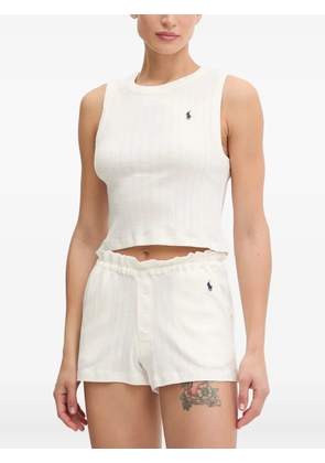 Polo Ralph Lauren logo-embroidered pointelle pajama set - Neutrals