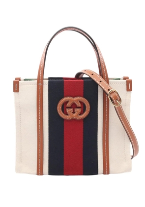 Gucci Pre-Owned 2016-2026 Mini Canvas Interlocking G satchel - White