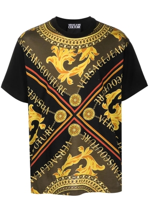 Versace Jeans Couture V-Emblem Chain-print cotton T-shirt - Black