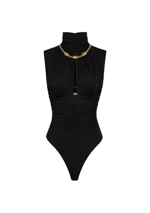 Elisabetta Franchi chain-detail high-neck bodysuit - Black