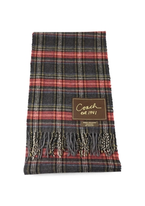 Coach Vintage tartan-check fringed scarf - Black