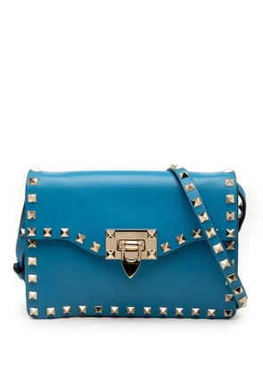 Valentino Garavani Pre-Owned 2000-2017 Mini Leather Rockstud Flap crossbody bag - Blue