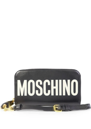 Moschino Pre-Owned logo-print leather wallet - Black