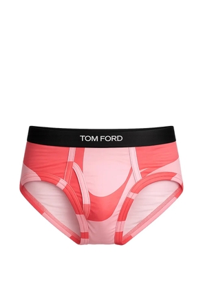 TOM FORD abstract-print logo-waistband briefs - Pink