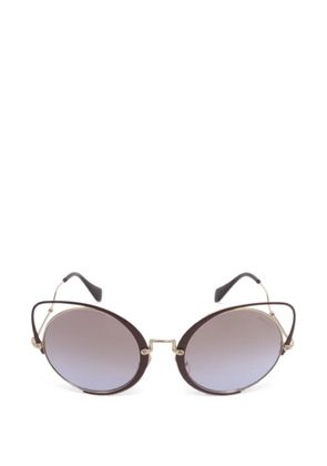 Miu Miu Pre-Owned cat-eye round sunglasses - Brown
