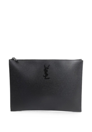 Saint Laurent Pre-Owned logo-detail clutch bag - Black