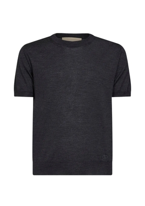 Valentino Garavani VLogo short-sleeve regular fit knit sweater - Grey