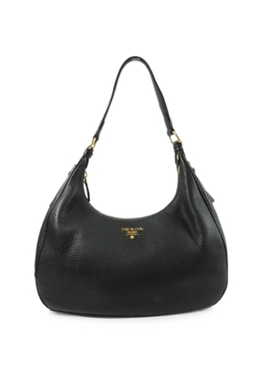 Prada Pre-Owned Vitello Daino logo-plaque shoulder bag - Black