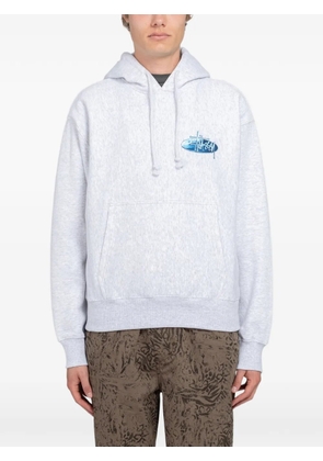 Stüssy logo-print hoodie - Grey