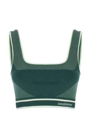 Casablanca seamless striped-trim top - Green