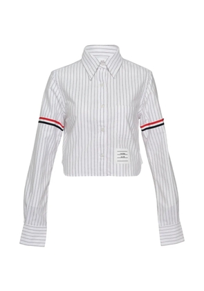 Thom Browne striped cropped shirt - White