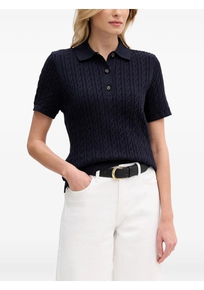 Barbour Hartland cable-knit short-sleeve polo top - Blue