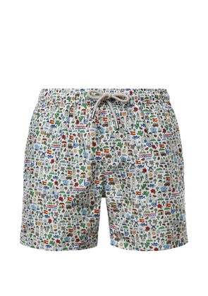 MC2 Saint Barth graphic-print swim shorts - White