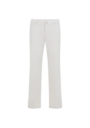 Kiton corduroy-effect straight-leg trousers - White