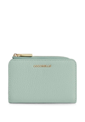 Coccinelle Metallic Soft logo-plaque pebbled-leather wallet - Green