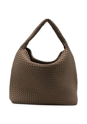 MARREA large woven-design shoulder bag - Brown