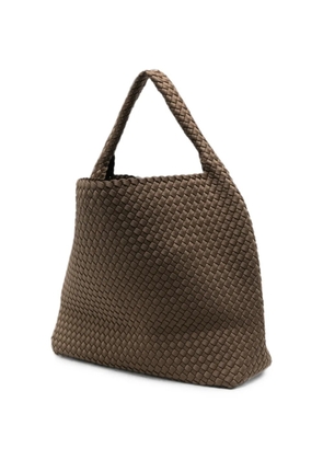 MARREA large woven-design shoulder bag - Brown