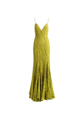 Silvia Tcherassi Pistachio lace-overlay maxi dress - Green