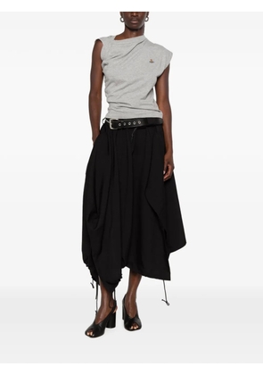 Vivienne Westwood Hebo Orb-embroidered draped-design T-shirt - Grey