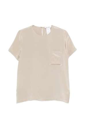 Max Mara Pagano logo-embroidered pocket T-shirt - Green