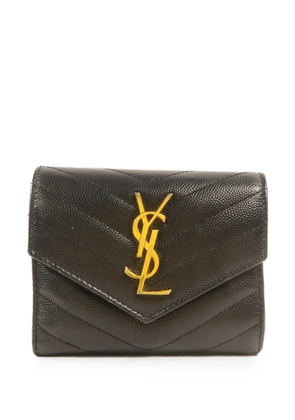 Saint Laurent Pre-Owned Cassandre matelassé leather wallet - Black