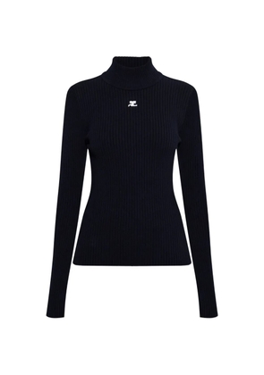 Courrèges logo-patch sweater - Blue