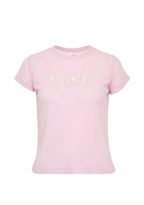Rally Movement logo-patch ribbed T-shirt - Pink