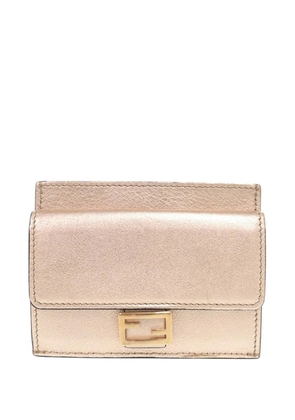 Fendi Pre-Owned 2010-2026 Metallic Calfskin FF 1974 Baguette card holder - Pink