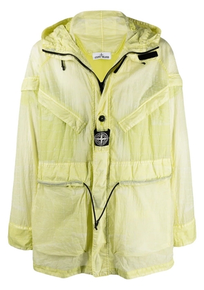 Stone Island reflective grid parka coat - Yellow