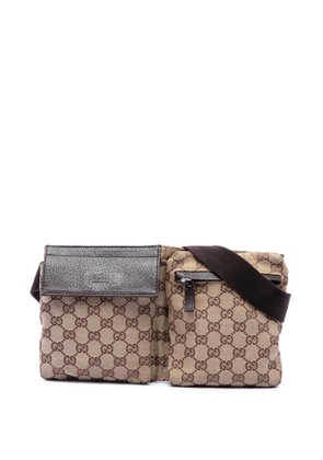 Gucci Pre-Owned 2000-2015 GG Canvas Double Pocket belt bag - Neutrals