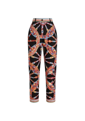 Dolce & Gabbana Carretto-print poplin trousers - Black