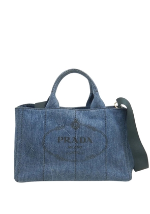 Prada Pre-Owned 2013-2026 Denim Canapa Logo satchel - Blue
