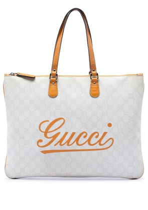 Gucci Pre-Owned 2016-2026 Large GG Supreme Heritage Logo tote bag - White