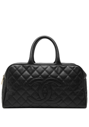 CHANEL Pre-Owned 2003-2004 Large CC Quilted Caviar Bowler Bag handbag - Black