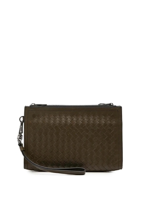 Bottega Veneta Pre-Owned 2012-2026 Nappa Intrecciato Double Zip Wristlet clutch bag - Brown