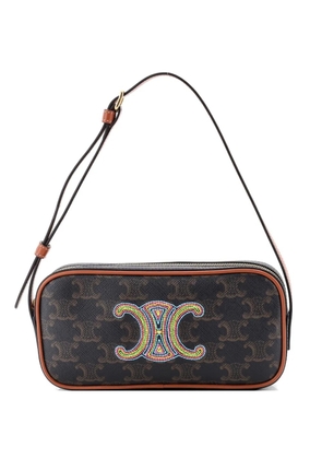 Celine Pre-Owned Cuir Triomphe Camera Embroidered Triomphe Coated Canvas with Leather Small shoulder bag - Brown
