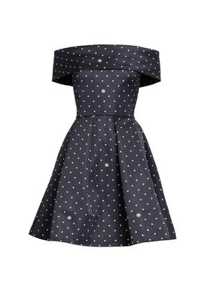 Elie Saab polka-dot off-the-shoulder dress - Blue