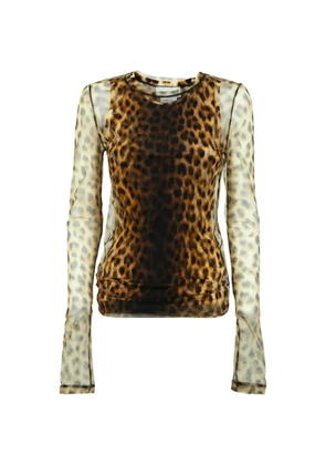 Sportmax leopard-print semi-sheer top - Brown