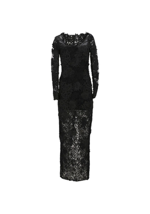 TOM FORD floral-lace long-sleeved maxi dress - Black