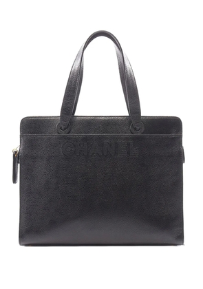 CHANEL Pre-Owned 1997-1999 Caviar Logo tote bag - Black