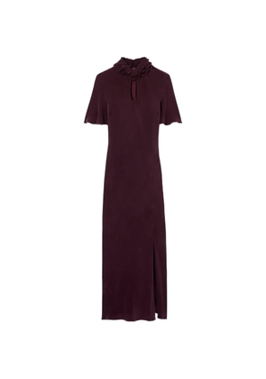 Claudie Pierlot ruffled-collar keyhole midi dress - Purple