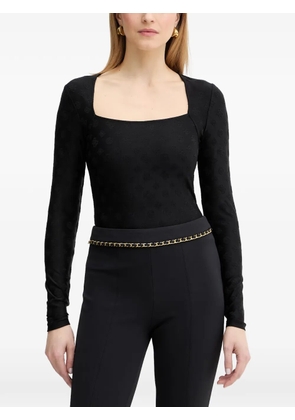 GUESS USA jacquard long-sleeve top - Black