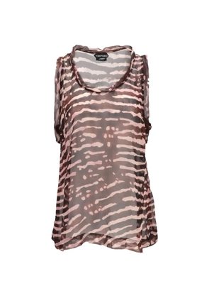 TOM FORD zebra-print sleeveless top - Brown