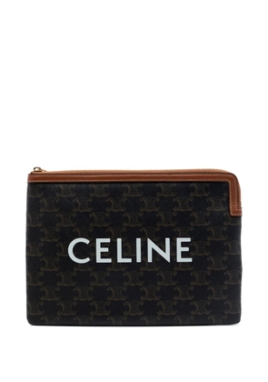 Celine Pre-Owned 2020 Small Triomphe Coated Canvas clutch bag - Brown