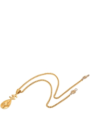 CHANEL Pre-Owned 1996 CC Gold Plated Teardrop Pendant Necklace costume necklace