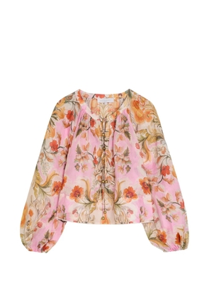 Borgo De Nor Henri floral-print long-sleeve blouse - Purple