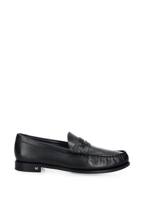 Max Mara logo-plaque leather loafers - Black