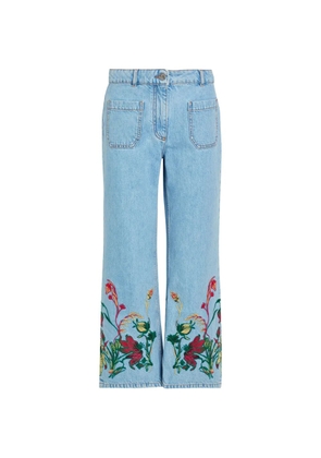 ETRO floral-embroidered jeans - Blue