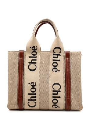 Chloé Pre-Owned 2002-2026 Small Canvas Woody Tote satchel - Neutrals